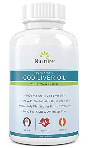 Pure Arctic Cod Liver Oil with Vitamin D 4000 IU | 1000 mg