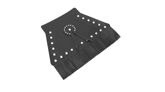 Parafango Anteriore In Pelle Con Frange Per Moto – Suuonee – Nero (disponibile Anche Marrone, Rosso, Giallo) - 2