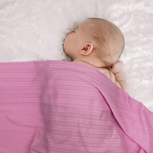 Image of DRESHOW BQUBO Newborn Receiving Blanket Toddler Warm for Girls with Bow Hat and Bow Headband Shower Gift