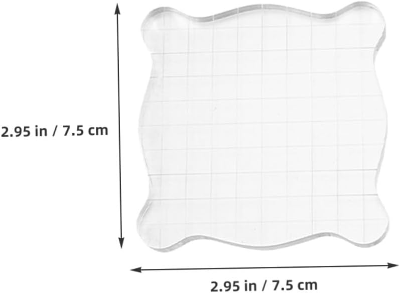 4pcs Acrylic Stamp Blocks Set with Grid Lines, Stamping Blocks for Scrapbooking and Craft Making, 7.5x7.5cm Square Texture Stamping Supplies for DIY Card and Artwork