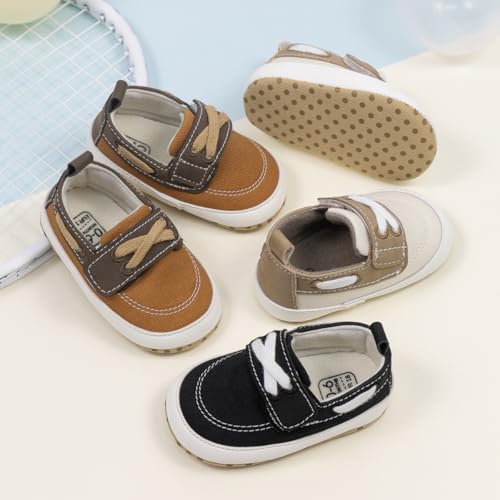 Image of Infant Baby Boys Girls Canvas Sneaker Toddler Slip On Anti Skid Newborn First Walkers Candy Shoes for 0-18 Months