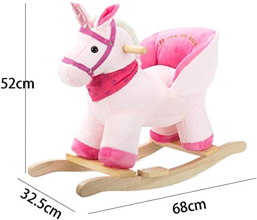 ZHANGYUEFEIFZ Schaukelpferd Plüsch Schaukeltier Pferd Rocking Horse Kinder Mit Musik Dual-Use Baby Rocking Cradle… – Bild 3