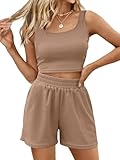 Kznifmk Zweiteilige Sommer-Outfits für Damen, 2-Teilige Sets 2025, Ärmellos, Passendes...