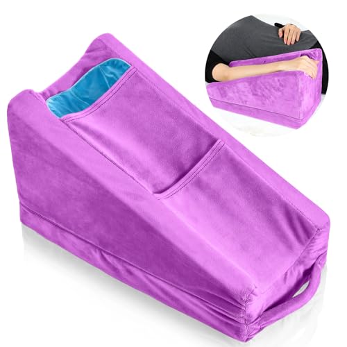 Buryeah Violet Arm Elevation Pillow with 2 Pockets, Soft Ergonomic ...