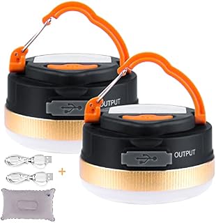 INPHER 2 Pack Camping Lantern,USB Rechargeable Camping Lamp Flashlights Power Bank, Camping Light with Magnetic Base 4 Modes Waterproof Portable Outdoor Tent SOS Light for Emergency Hiking Fishing