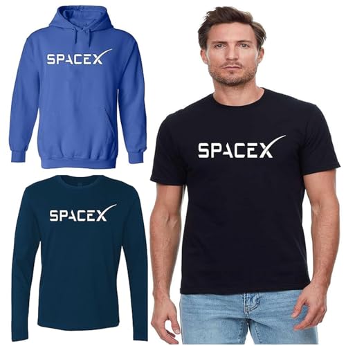 Spaceship Design T-Shirt Black
