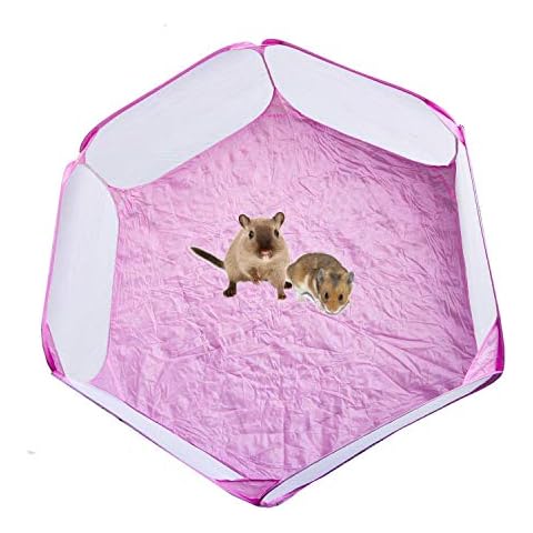 Portable Hamster Playpen Guinea Pig Playpen Small Animal Play Pen Hamsters Run Playpen Pets Pop Open Exercise Yard Fence for Rabbits, Chinchillas and Hedgehogs Cover