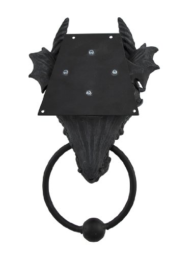 Aldaba de puerta gótica con diseño de dragón en hierro fundido macizo 5