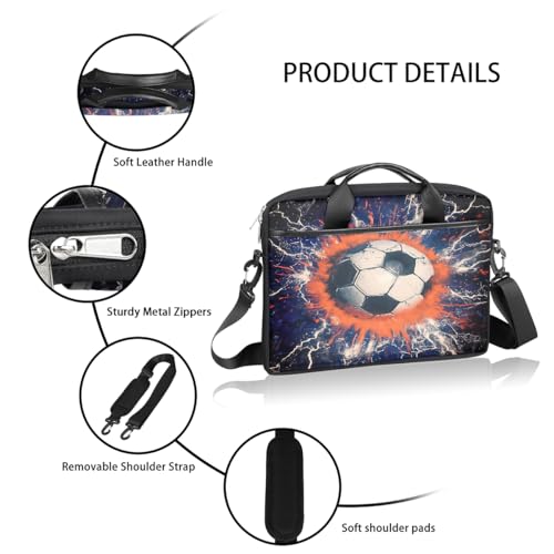 Bolso para portátil con diseño balón de fútbol vintage 15 pulg miniatura 4