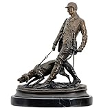 aubaho Statue Chasseur Chasse Chien de Bronze Sculpture Figurine Pierre Jules Mene 47cm