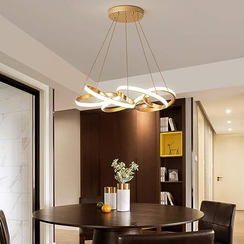 Lustre LED doré de 65cm pour illuminer le salon et la salle à manger