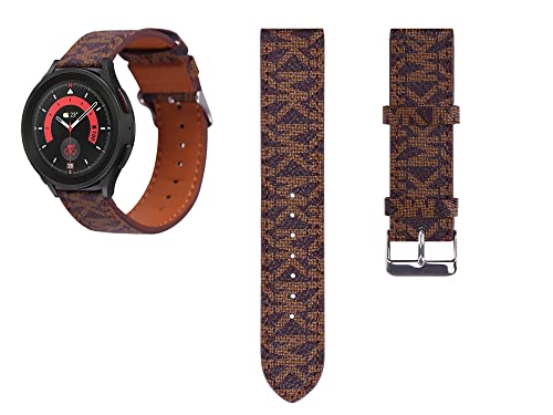 Designer Compatible with Samsung Galaxy Watch 5 Pro 45mm/ Watch 5 40mm 44mm/ 4 Band 40mm 44mm, Galaxy Watch 4 Classic Band 42mm 46mm, 20mm Luxury Fashion Leather Band for Galaxy Watch 4 Women