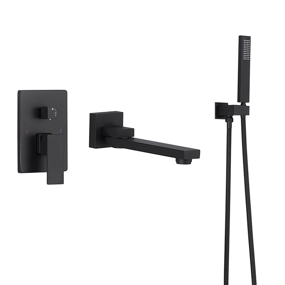 Buy Weirun Shower Faucet Set Complete Matte Black Shower System Handheld Shower Head Wall Tub