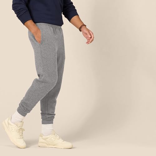 Image of Amazon Essentials Men's Relaxed Fit Fleece Joggers Sweatpants with Drawstring Waist, Tapered Leg, Ribbed Cuffs, Brushed Interior