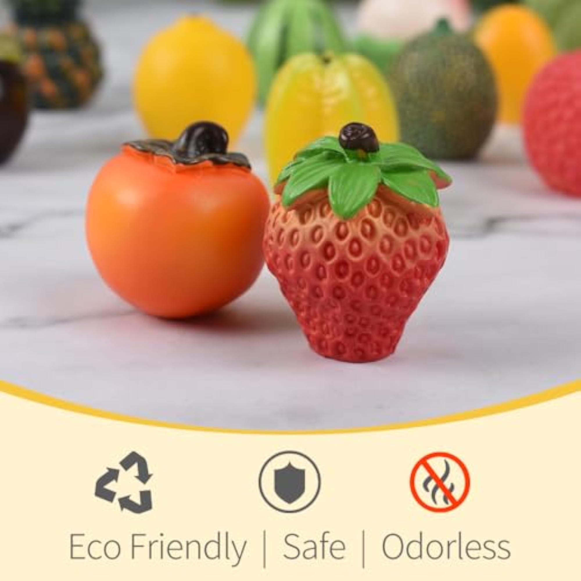 Mini Mixed Fruits 11Pcs, Artificial Fruit Figurines for Display