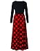 MEROKEETY Women's Plaid Long Sleeve Empire Waist Full Length Maxi Dress with Pockets