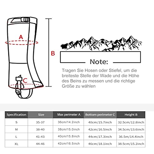 1 paio di ghette unisex, impermeabili, regolabili