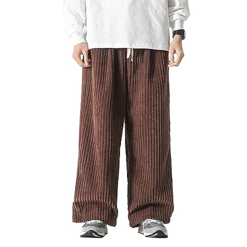 Seidarise Men's Corduroy Pants Wide wale Baggy Relaxed fit