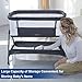 ANGELBLISS Baby Bassinet Bedside Crib with Storage Basket and Wheels, Easy Folding Bed Side Sleeper Adjustable Height Portable Crib for Newborn
