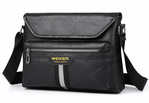 Zipper Buckle Leather Messenger Bag Crossbody Shoulder Bag Vintage Handle Bags