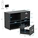 Tribesigns 3 Drawer Wood File Cabinets with Lock, Large Modern Lateral Mobile Filing Cabinets Printer Stand with Wheels, Open Storage Shelves for Home Office (Black)