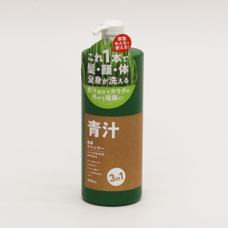 Amazon.co.jp: 3in1青汁全身シャンプーK 1L オオムギ葉エキスが持つ