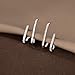 Reffeer Solid 925 Sterling Silver CZ Crawler Earrings Cuff for Women Teens Wrap Stud Earrings Cuff Post Stud Earrings (A-Silver)