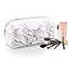 Produktbild HALOViE Kosmetiktasche Make-up Tasche,Mäppchen Marmor Klein Handtasche Schminktasche Kosmetik Reise Muster Kulturbeutel Wasserdichte PU Leder Waschbeutel Federmäppchen Täschchen mit Reißverschluss