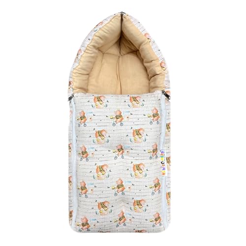 Image of NEW COMERS 3 in 1 Carry Nest Portable Cushion Bed with Waffle Texture Soft 100% Pure Muslin Padding Lightweight Travel Friendly Multi-Use Carry Wrap with Secure Support Design | Unisex Carry Bag Nest