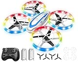 Mini Drone for Kids and Beginners, RC Quadcopter Drone with Colorful Light, One Key Start, Altitude Hold, Headless Mode, 3D Flips, Indoor RC Helicopter Toy for Boys and Girls