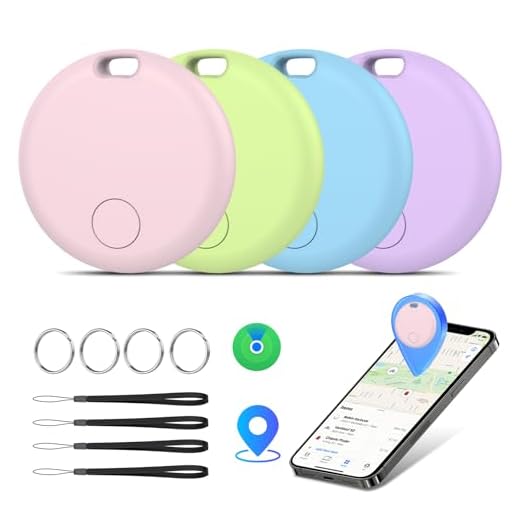 Air Tracker Tags-4 Pack: Smart Bluetooth Tracker, Item Finder Works with Apple Find My (iOS Only) App, Trakcer Tag Locator for Keys, Luggage, Satchel, weTag mini. (Not for Android Devices)