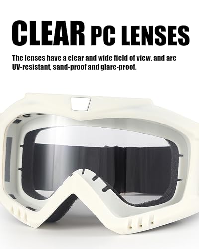 Image of Dirt Bike Goggles with Balaclava Motorcycle ATV Riding Ski Motocross Windproof Dustproof Racing Glasses for Women Men