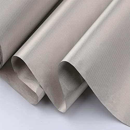 DMWMD Tissu Anti-Oxydation Anti-Rayonnement,RFID Carré Anti-démagnétisation Portefeuille Porte-Cartes Tissu Conducteur,Silver-1M