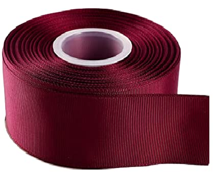 Grosgrain Ribbon -23 Meters / 25 Yards Rolls for Gifts Wrap Sew Party Decorations Events Wedding Christmas Crafts Bows DIY Bouquets Cake Double Sided Size 50mm Buy 3 GET 1 Free (Maroon)