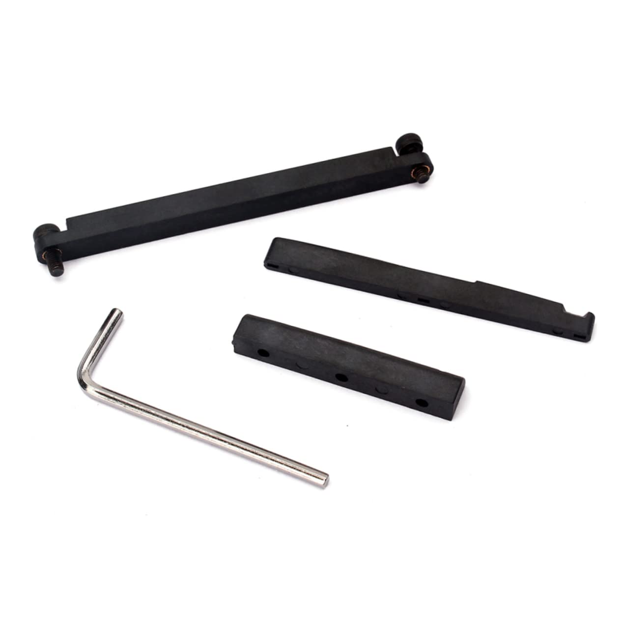 Levemolo Guitar Nut and Saddle Kit Acoustic Guitar Bridge Parts Black Replacement Easy Install