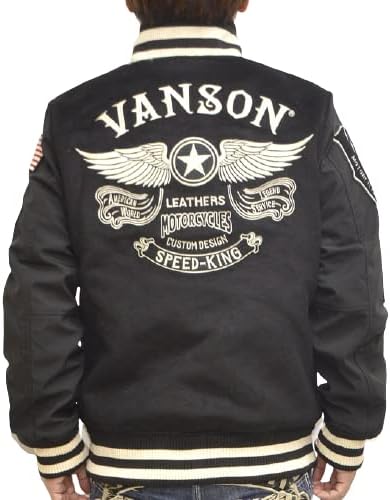 Amazon バンソン Vanson Nvjk 2104 メルトンスタジャン ブラック色 スタジアムジャンパー インナー付き バイク バイカー アウター メンズ コート ジャケット 通販