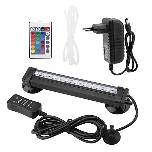 Akvarium belysning RGB LED akvariebelysning akvarium bubbelljus IP68 vattentätt akvarium dykning ljus under vattnet LED-lampa med 24 nyckelfjärrkontroll (16 cm)