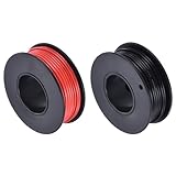QUARKZMAN PVC Anschlussdraht 7,5 m 22AWG elektrischer Draht Spule UL1007 verzinntes Kupfer gestrandet Schwarz Rot, 1,5 mm Durchmesser für Modellflugzeuge Elektrische Geräte Verbindung