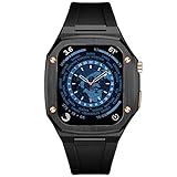 diosbras アップルウォッチ用 ケース for Apple Watch用 バンド カバー ステンレス ケース ラバー ベルト 40mm 一体型 Series 9/SE/8/7/6/5/4/3/2/1に対応 (ブラックサイドローズゴールド/ラバー/40mm)