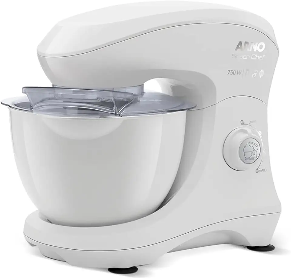 Batedeira Planetária Arno Superchef 750W 5 litros 15 velocidades Branca 220V KM00