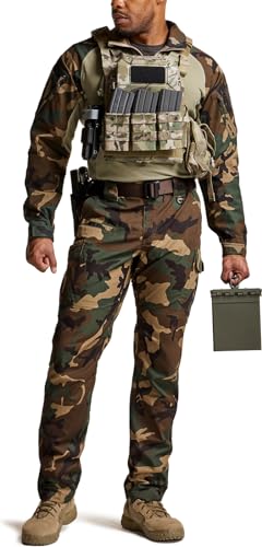 Image of CQR Men's Tactical Combat Shirt, 1 /4 Zip Long Sleeve Breathable Military BDU Training Top for Shooting, Hunting, Range Use