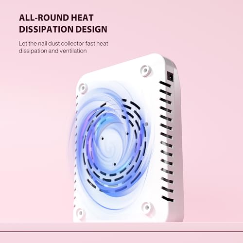 KOUZITOP Nail Dust Collector for Acrylic Nails & Gel Polish, White - image 7