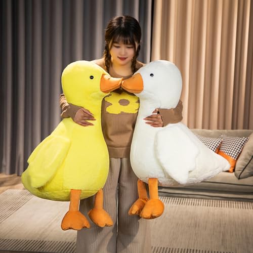 Ente Kuscheltier, Plüschtier Ente süße Spielzeug plüsch Ente Einfache Stofftier, zum Spielen und Kuscheln, Geschenk für Kinder Mädchen (35 cm,Weiß)