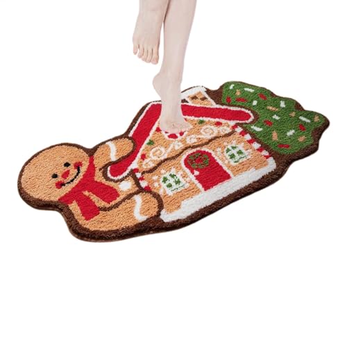 DAWCBVJQ Gingerbread House Doormat, Gingerbread Christmas Welcome Mat, 120x50 Cm Ginger Bread House Welcome Door Mat, Non-Slip Winter Rug Door Mat, Easy-care Bedside Blankets For Home Bedroom - Image 3