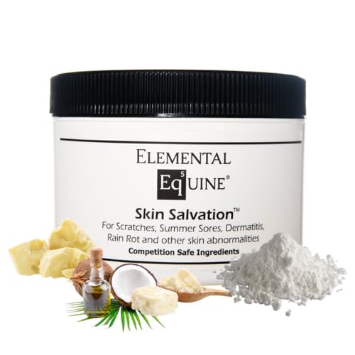 Elemental Equine Skin Salvation 8oz for Horses - Combats Scratches, Mud Fever, Summer Sores, Dermatitis, Summer Crud, Cannon Bone Gunk and Similar Skin Issues in Horses