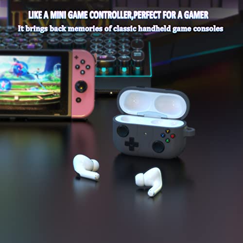 Miniatura 2 de R-Fun Airpods Pro 2da Generación Estuche Con Kit Limpiador, Clásico Estuche De Diseño De Consola De Juego De Mano De Silicona Suave Skin Protector Para Apple Airpods Pro 2 Estuche -Gris