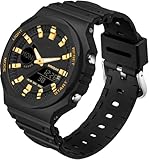 findtime Black Unisex Watches Digital, Watches for Men Women Waterproof Sports Electronic Men's Wristwatches Reloj Deportivo para Hombre LED Stopwatch
