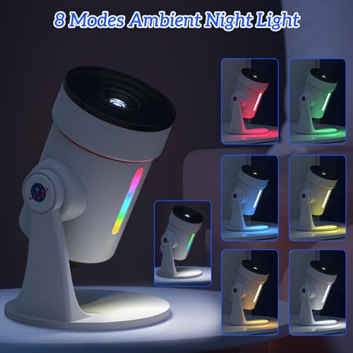 QKTYB Planetarium Projektor, Sternenhimmel Projektor mit 4K HD Planet Discs, 360° Rotierenden Galaxy Projector mit Timer… – Ansicht 6