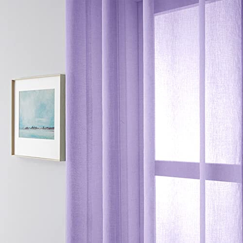 Cortinas violetas para dormitorio y sala de estar que filtran la luz del sol 3