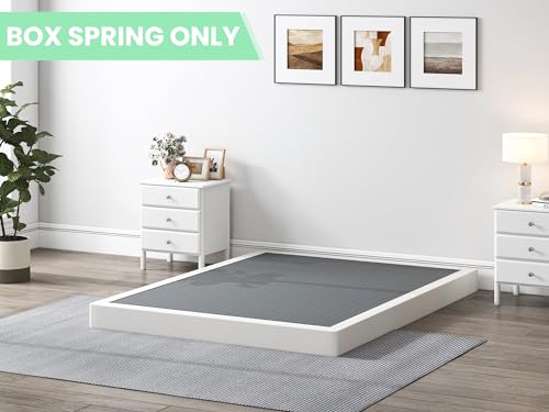 QEROMY King Box Spring - 5 Inch Low Profile Box Spring for King Bed, Sturdy Metal Frame Mattress Foundation, Easy Assembly, Quiet & Noise-Free